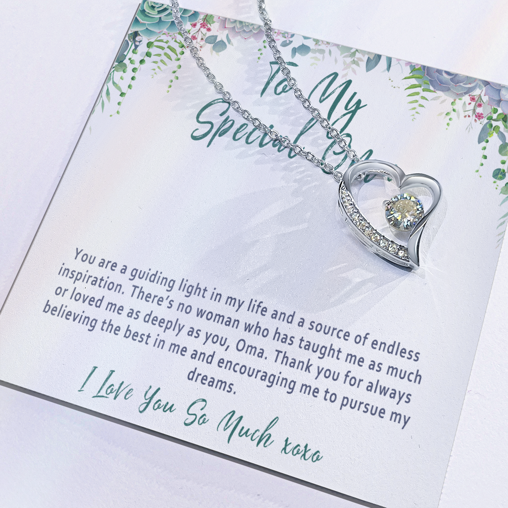Oma Mother's Day Necklace Gift from Grandchild, To My Special Oma, "You are a guiding light in my life"