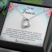 Personalized Fiancée Necklace Gift – Custom Romantic Engagement Present for My Future Wife, Meaningful Anniversary Birthday Jewelry – “I Wish I Could Turn Back the Clock”