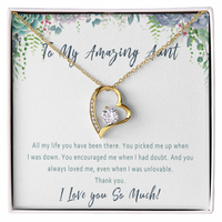 Aunt Necklace – Gift for Aunt, Sentimental Birthday Present from Niece or Nephew - "All my life you have been there"
