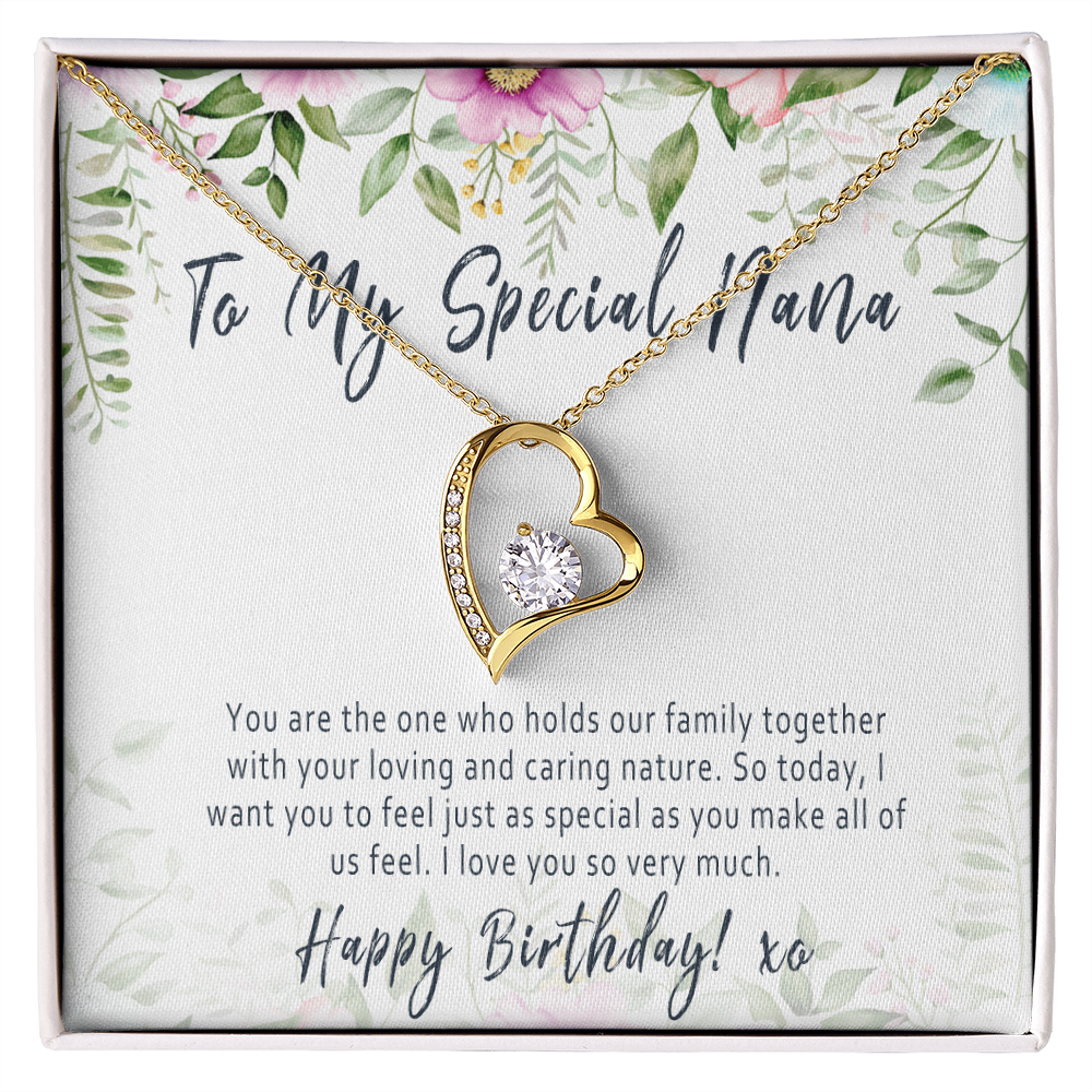 Nana Birthday Necklace Gift from Grandkids – Heartfelt Nana Jewelry with Message Card - "You are the one who holds our family together"