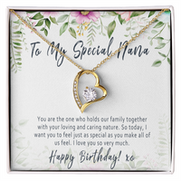 Nana Birthday Necklace Gift from Grandkids – Heartfelt Nana Jewelry with Message Card - "You are the one who holds our family together"