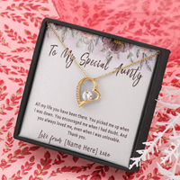 Personalized Aunty Necklace from Niece or Nephew, Custom Aunty Birthday Present - "All my life you have been there"