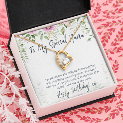 Nana Birthday Necklace Gift from Grandkids – Heartfelt Nana Jewelry with Message Card - 