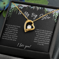 Big Sister Heart Necklace – Meaningful Sister Gift from Little Sister or Little Brother - "You are my best friend, human diary..."