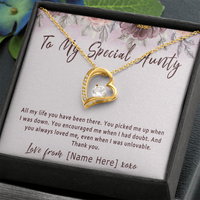 Personalized Aunty Necklace from Niece or Nephew, Custom Aunty Birthday Present - "All my life you have been there"