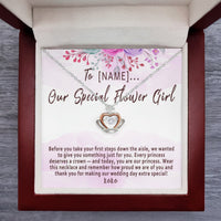 Personalized Flower Girl Crown Necklace – Custom Wedding Day Thank You Gift for Your Special Flower Girl - "Before you take your first steps down the aisle"