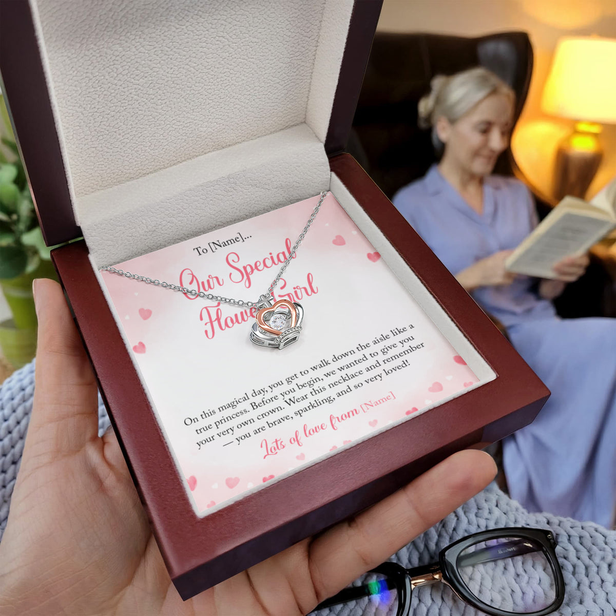 Personalized Flower Girl Necklace – Custom Flower Girl Gift Before Wedding Ceremony, Keepsake Jewelry From Bride and Groom - "On this magical day"