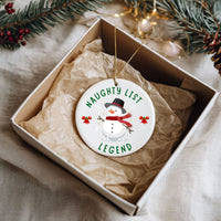 Funny Naughty List Christmas Ornament, Naughty Christmas Gift, Funny Secret Santa Gift, Christmas Humor - Naughty List Legend