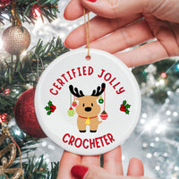 Funny Crochet Christmas Ornament, Crocheter Gift, Crochet Lover Gift, Funny Christmas Gift for Crocheter - Certified Jolly Crocheter