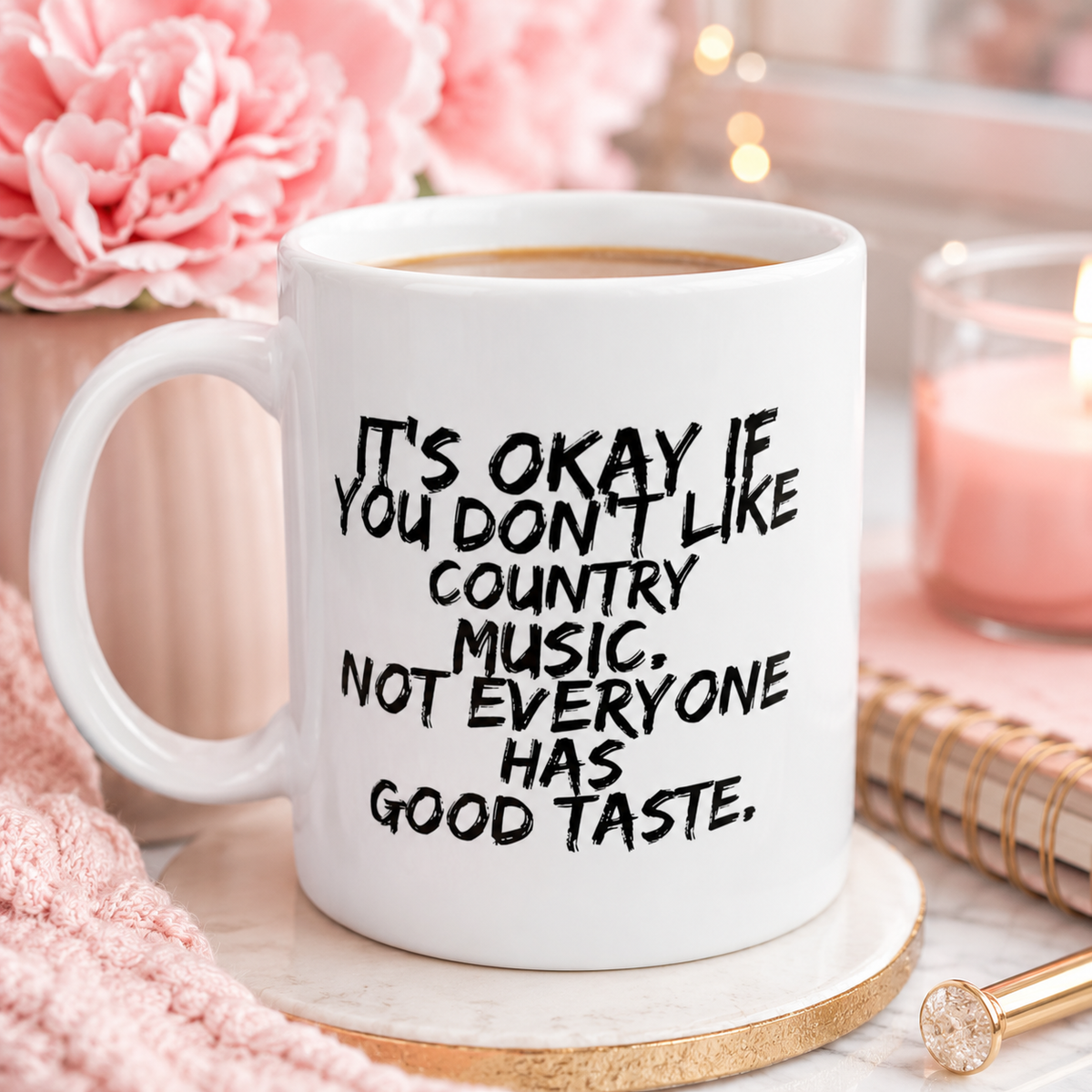 Funny Country Music Mug – Country Music Lover Gift For Men Or Women – Gift for Country Fans – "It's Okay If You Don't Like Country Music"