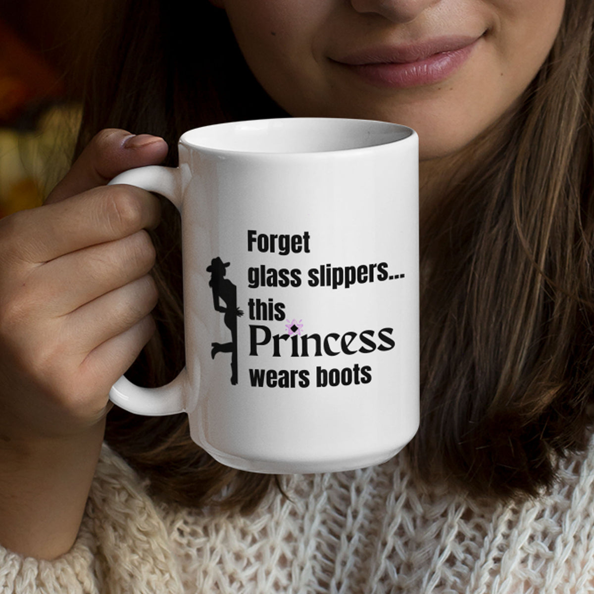 Funny Horse Mug for Horse Girls – Cowgirl Gift for Horse Lovers – “Forget glass slippers”