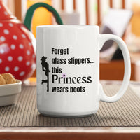 Funny Horse Mug for Horse Girls – Cowgirl Gift for Horse Lovers – “Forget glass slippers”