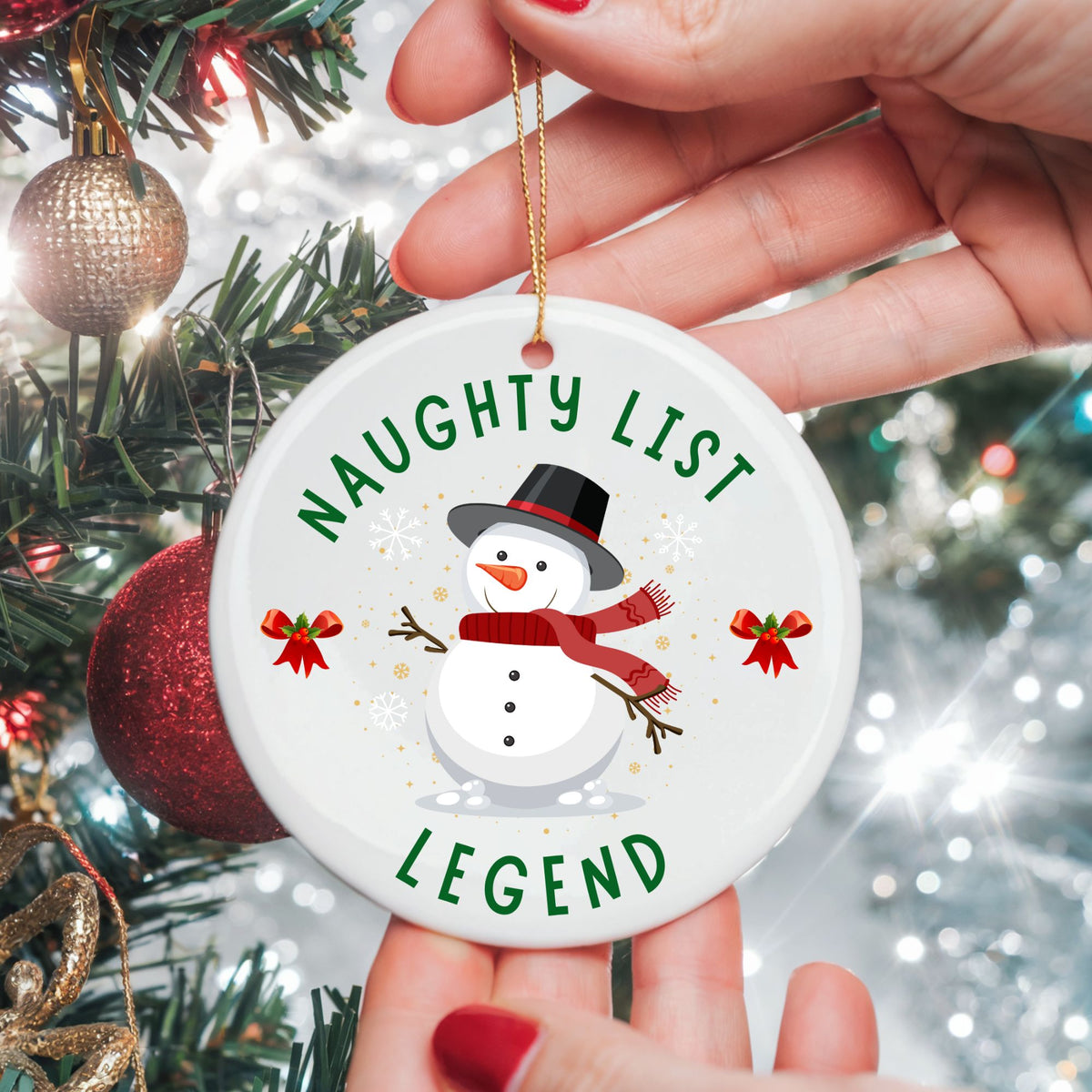 Funny Naughty List Christmas Ornament, Naughty Christmas Gift, Funny Secret Santa Gift, Christmas Humor - Naughty List Legend