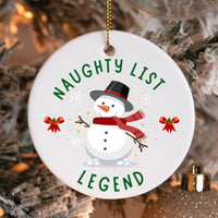 Funny Naughty List Christmas Ornament, Naughty Christmas Gift, Funny Secret Santa Gift, Christmas Humor - Naughty List Legend