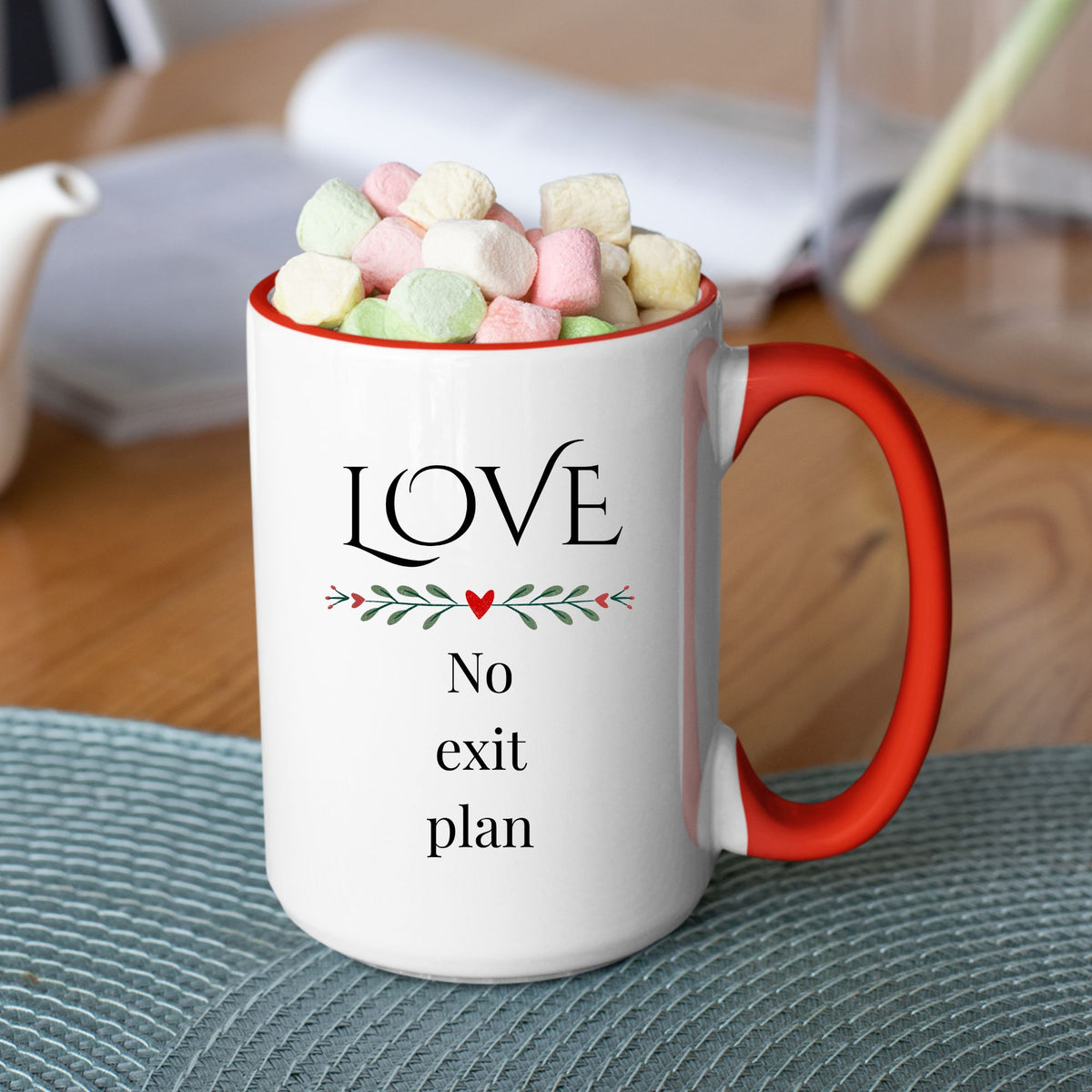 Funny Anniversary Or Valentines Gift for Husband, Wife, Boyfriend, Girlfriend, Fiance or Fiancee, Valentine’s Day Love Mug - Love, No Exit Plan