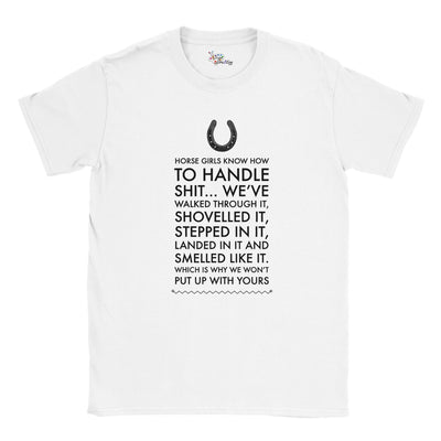 Funny Horse T-shirt For Women. Horse Lovers Gift. Horse Girl. Horse Mom Gift. Gift For Horse Owner. Horse Girls Know How To Handle Shit