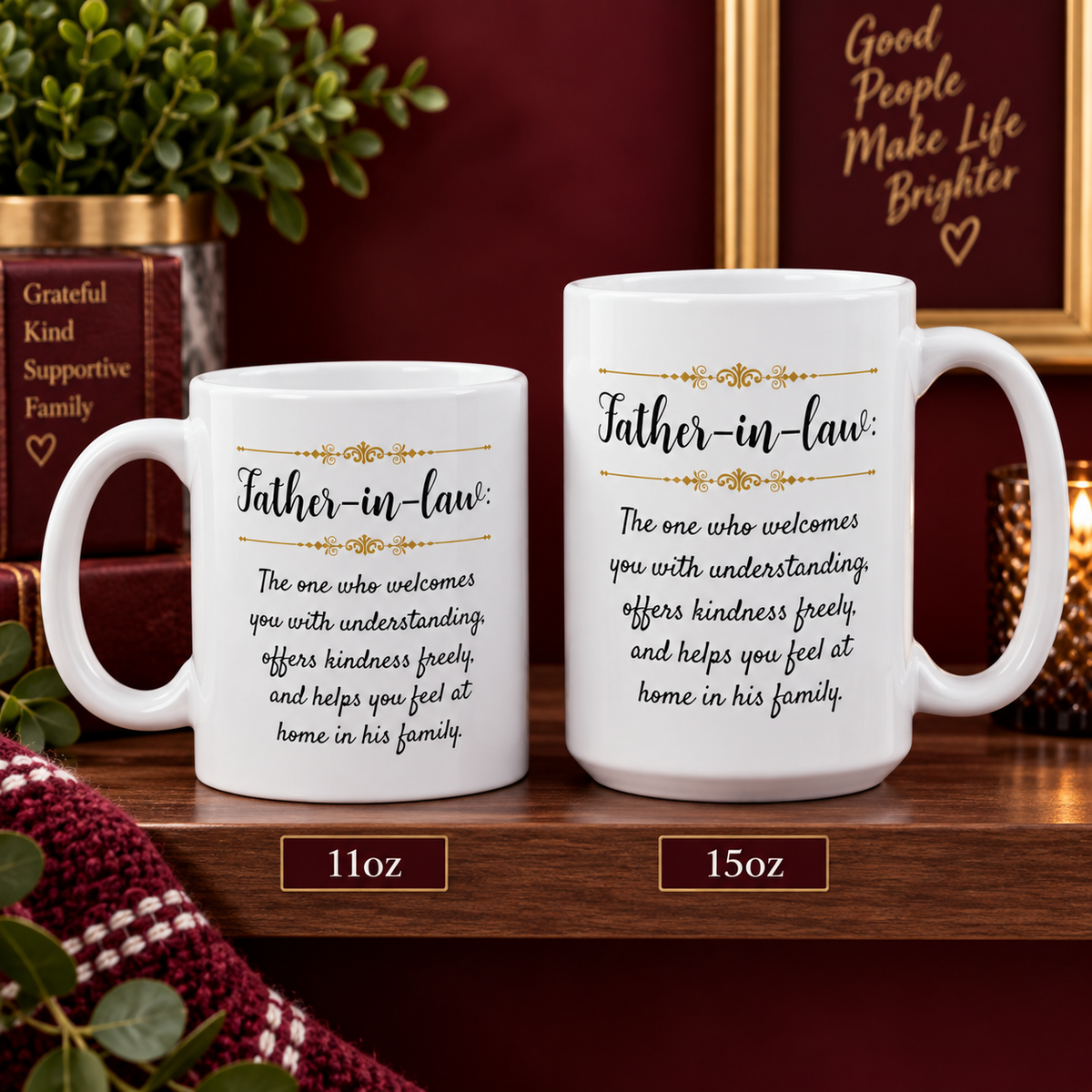 Father in Law Gift, Meaningful Father in Law Mug, Gift from Daughter or Son in Law, Father’s Day Gift – Father-in-Law The One Who Welcomes You