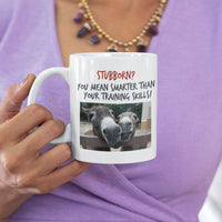 Funny Donkey Mug For Donkey Lovers - "Stubborn, You Mean Smarter" - Funny Gift For Coworker, Donkey Humor Mug, Present For Friend