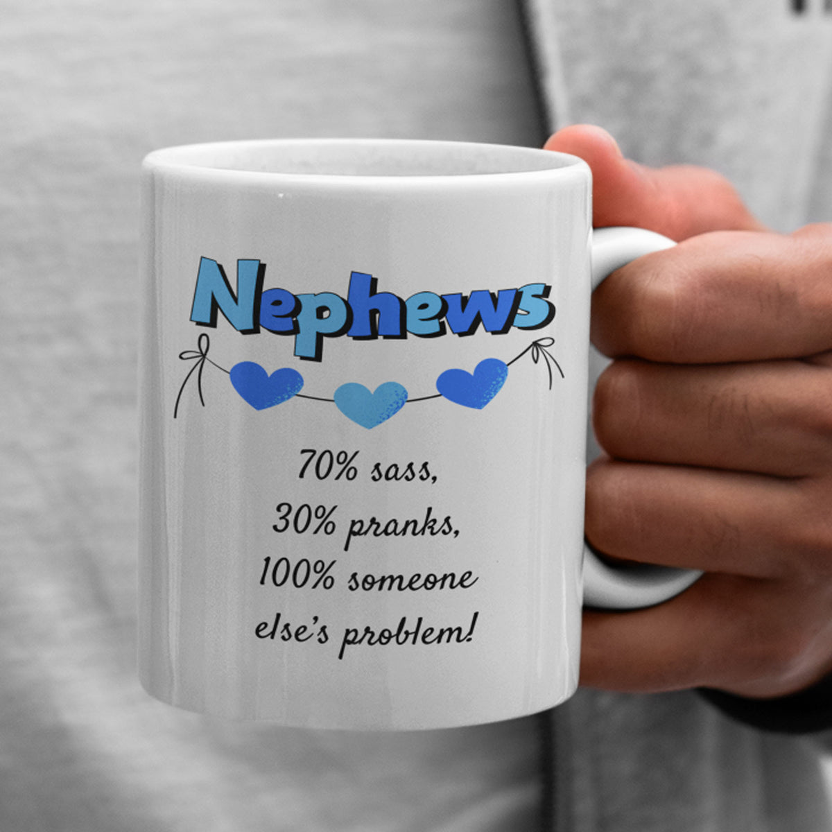 Funny Nephew Gift, Nephew Mug, Gift for Nephew, Nephew Birthday Gift, Funny Family Coffee Mug - Nephews 70% Sass