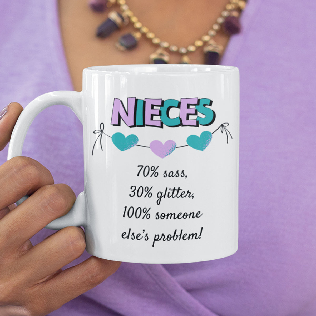 Funny Niece Gift, Niece Mug, Funny Gift for Niece, Niece Birthday Gift, Sassy Niece Coffee Mug - Nieces 70% Sass