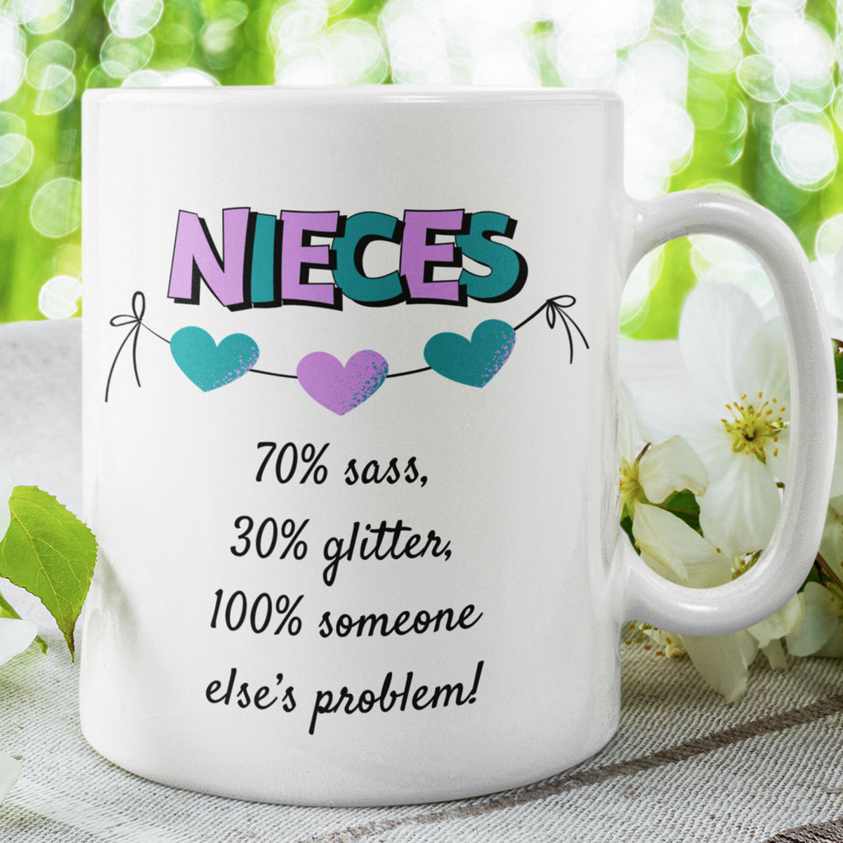 Funny Niece Gift, Niece Mug, Funny Gift for Niece, Niece Birthday Gift, Sassy Niece Coffee Mug - Nieces 70% Sass