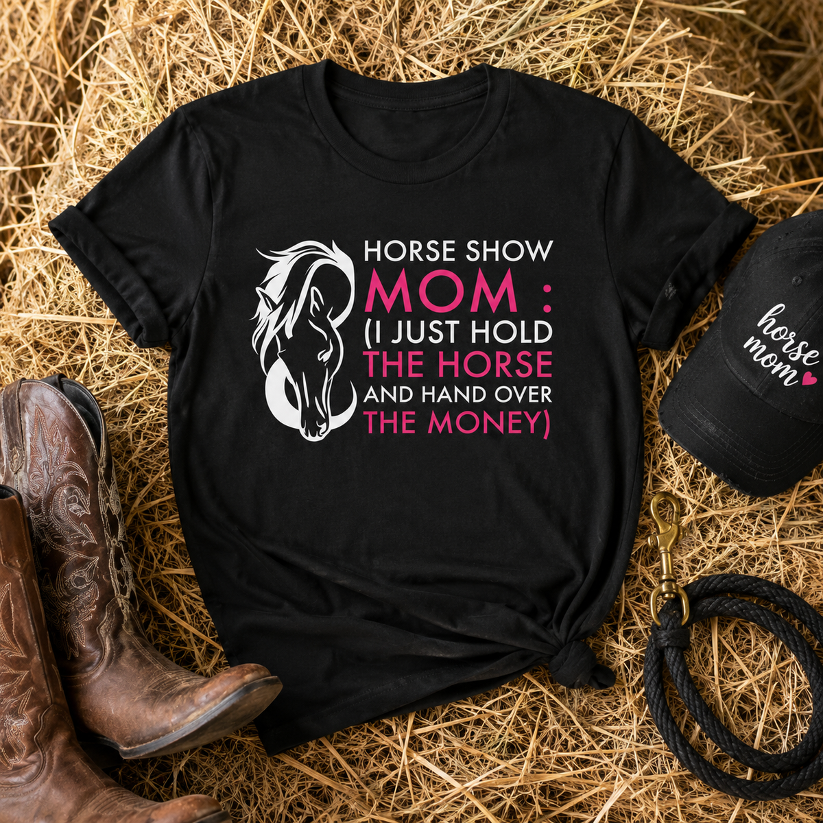 Funny Horse Show Mom T-Shirt – Horse Mom Present – Equestrian Gift for Moms – Horse Show Mom Tee – "Horse Show Mom"