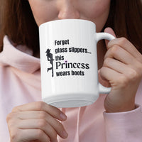 Funny Horse Mug for Horse Girls – Cowgirl Gift for Horse Lovers – “Forget glass slippers”