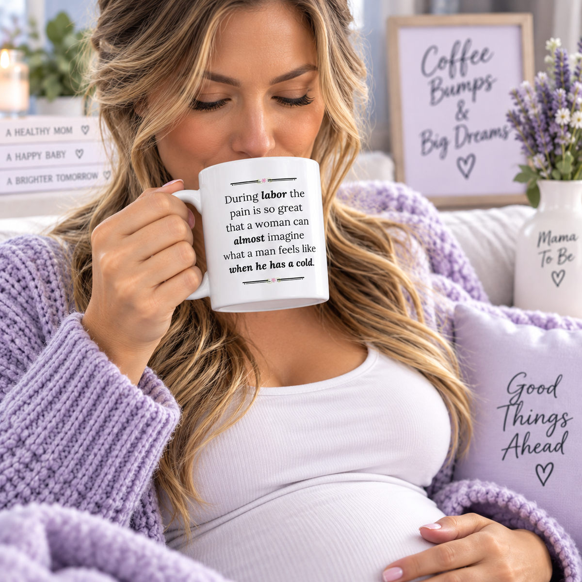 Funny Pregnancy Mug, Mom To Be Gift, Baby Shower Gift, Expecting Mom Gift – During Labor The Pain Is So Great