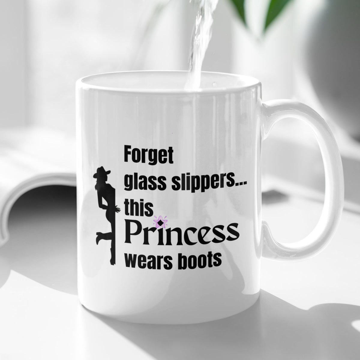 Funny Horse Mug for Horse Girls – Cowgirl Gift for Horse Lovers – “Forget glass slippers”