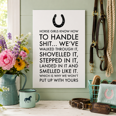 Funny Horse Girl Poster – Equestrian Wall Art Gift For Women – 