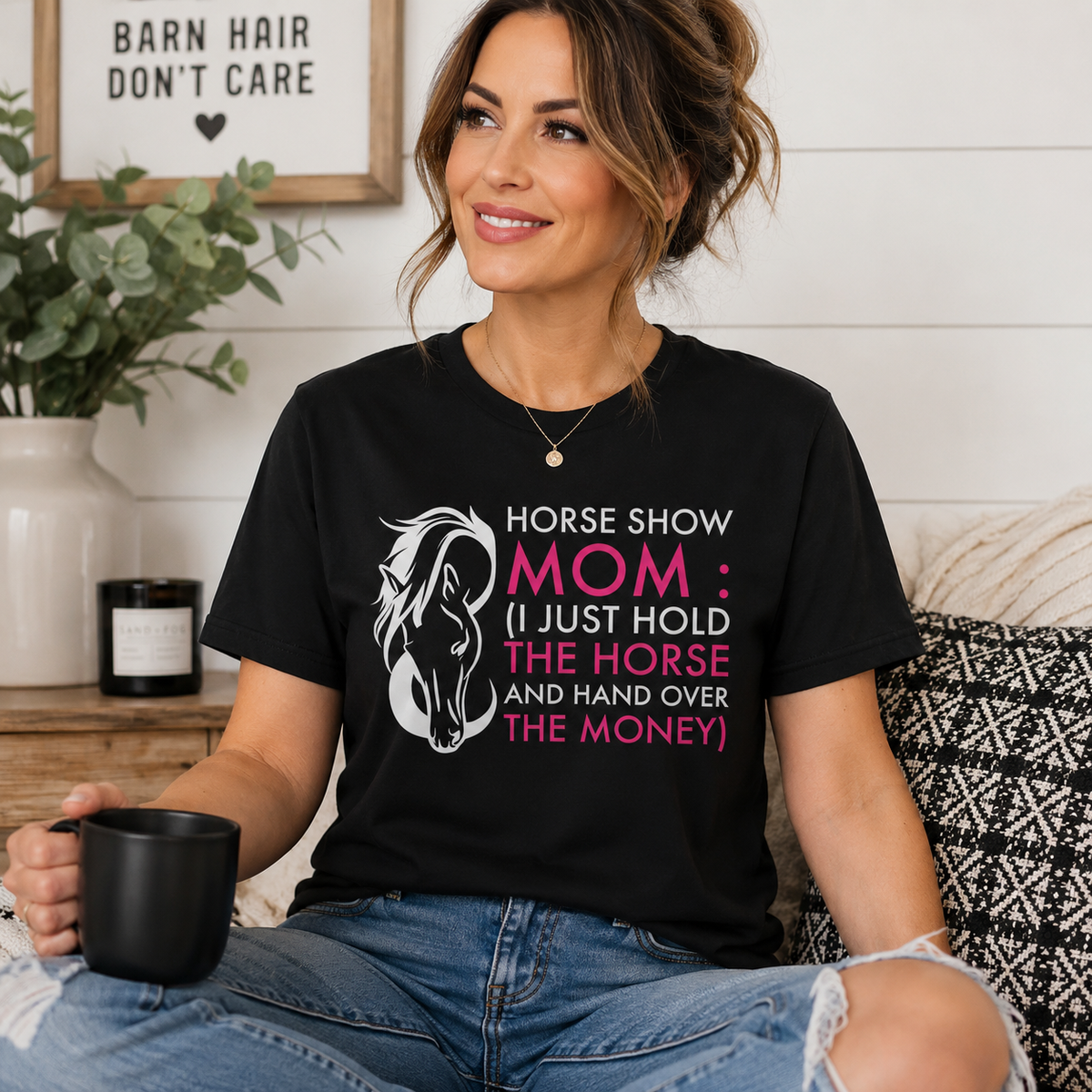 Funny Horse Show Mom T-Shirt – Horse Mom Present – Equestrian Gift for Moms – Horse Show Mom Tee – "Horse Show Mom"