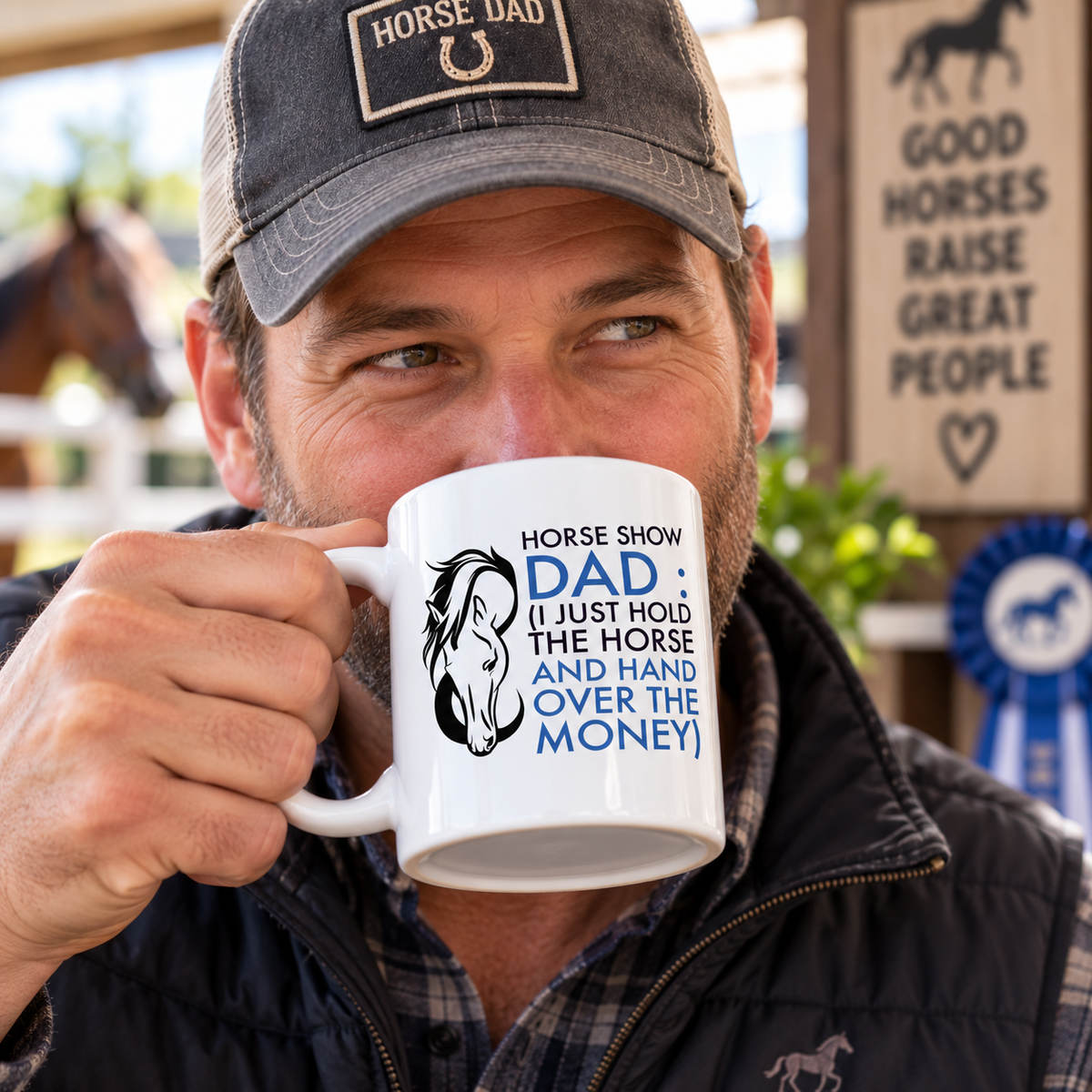 Horse Show Dad Mug, Funny Horse Dad Gift, Equestrian Dad Gift, Horse Lover Coffee Mug – "Horse Show Dad"