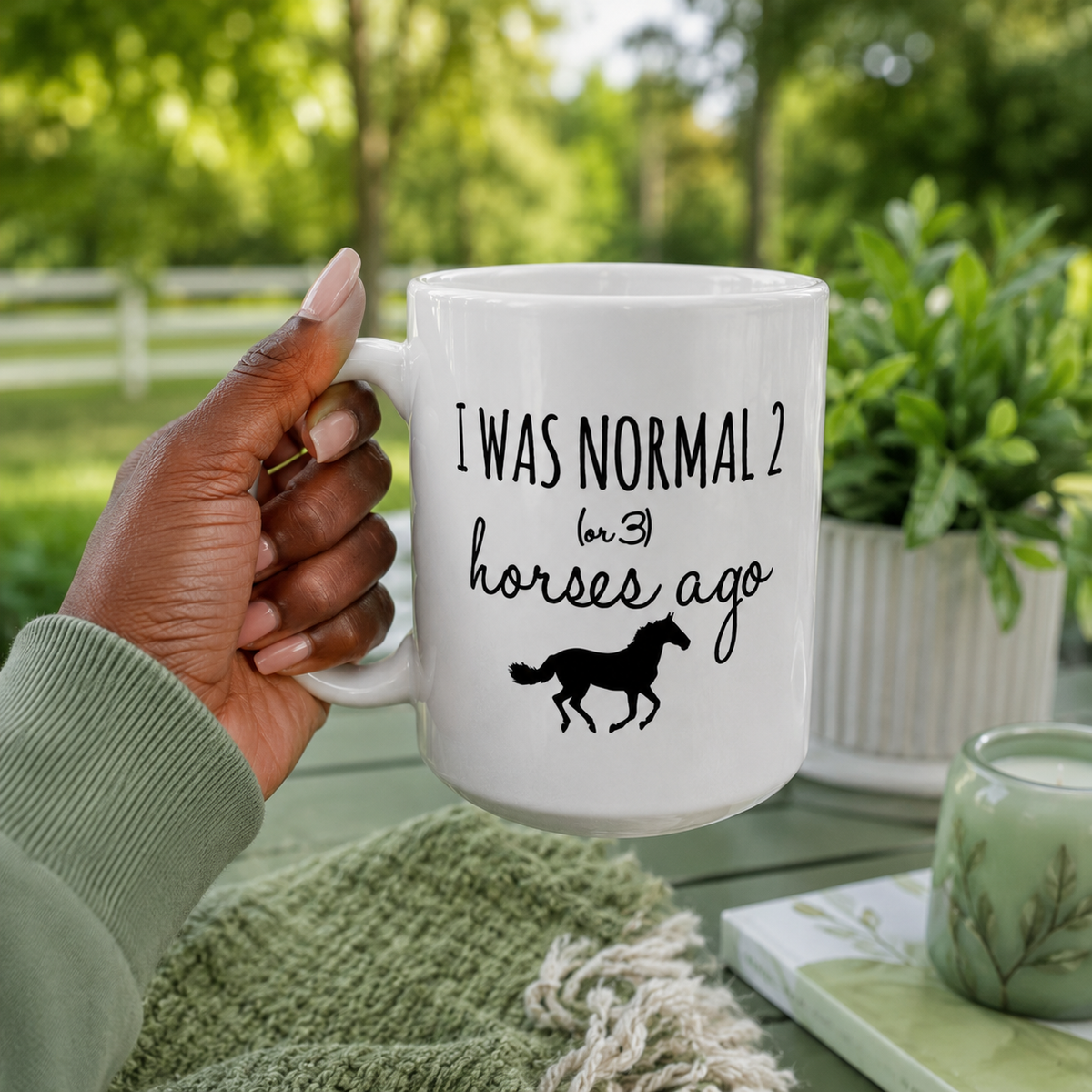 Funny Horse Mug for Horse Lovers – I Was Normal 2 (or 3) Horses Ago – Horse Girl Gift, Equestrian Gift, Cowgirl Coffee Cup, Horse Mom Gift