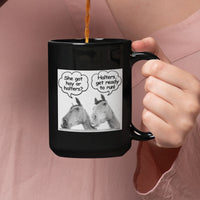 Funny Horse Lover Mug – Equestrian Humor Gift for Horse Girls & Horse Moms - "She got hay or halters?"