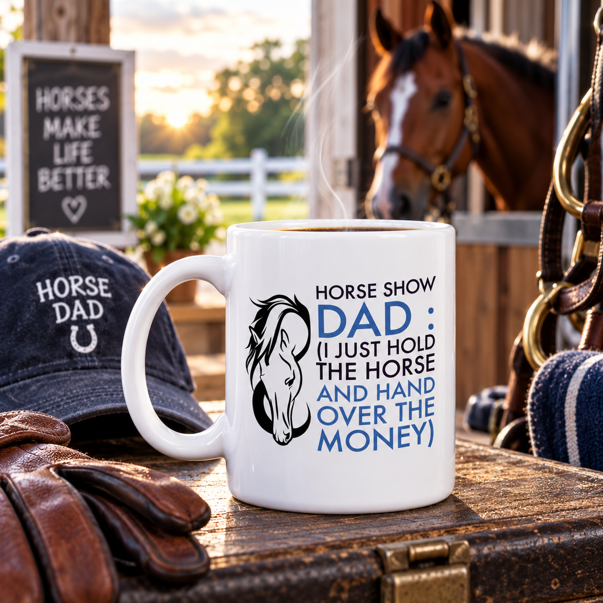 Horse Show Dad Mug, Funny Horse Dad Gift, Equestrian Dad Gift, Horse Lover Coffee Mug – "Horse Show Dad"