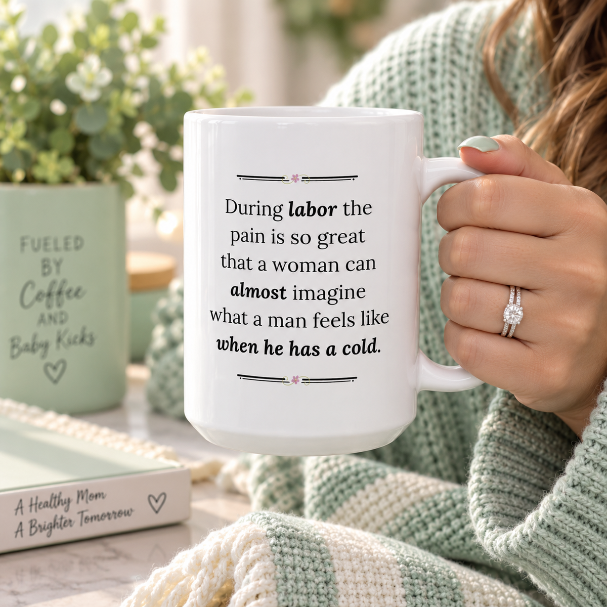 Funny Pregnancy Mug, Mom To Be Gift, Baby Shower Gift, Expecting Mom Gift – During Labor The Pain Is So Great