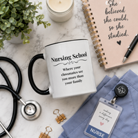 Funny Nursing Student Mug, Nursing School Gift for Future Nurse, Student Nurse Coffee Mug, Nursing Graduation Gift - "Nursing School Where Your Classmates See You More"