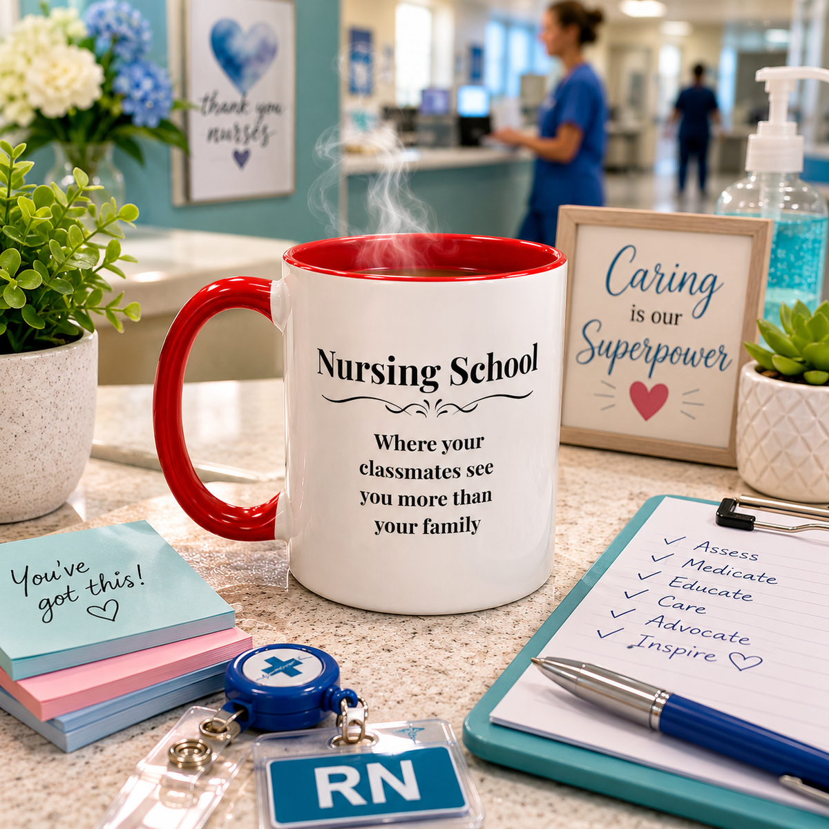 Funny Nursing Student Mug, Nursing School Gift for Future Nurse, Student Nurse Coffee Mug, Nursing Graduation Gift - "Nursing School Where Your Classmates See You More"