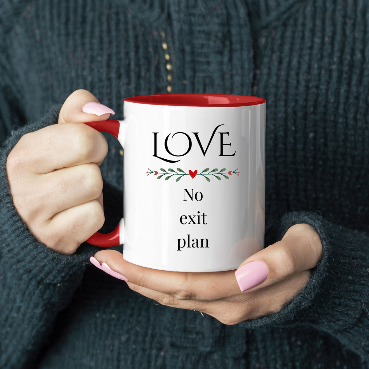 Funny Anniversary Or Valentines Gift for Husband, Wife, Boyfriend, Girlfriend, Fiance or Fiancee, Valentine’s Day Love Mug - Love, No Exit Plan