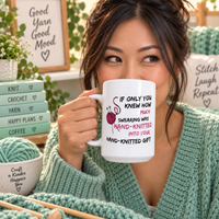 Funny Knitting Mug, Gift for Knitter, Yarn Lover Gift, Craft Gift for Her, Knitting Humor Coffee Mug, Unique Crafter Gift - If Only You Knew How Much Swearing