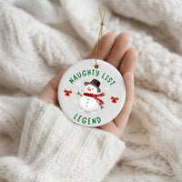 Funny Naughty List Christmas Ornament, Naughty Christmas Gift, Funny Secret Santa Gift, Christmas Humor - Naughty List Legend
