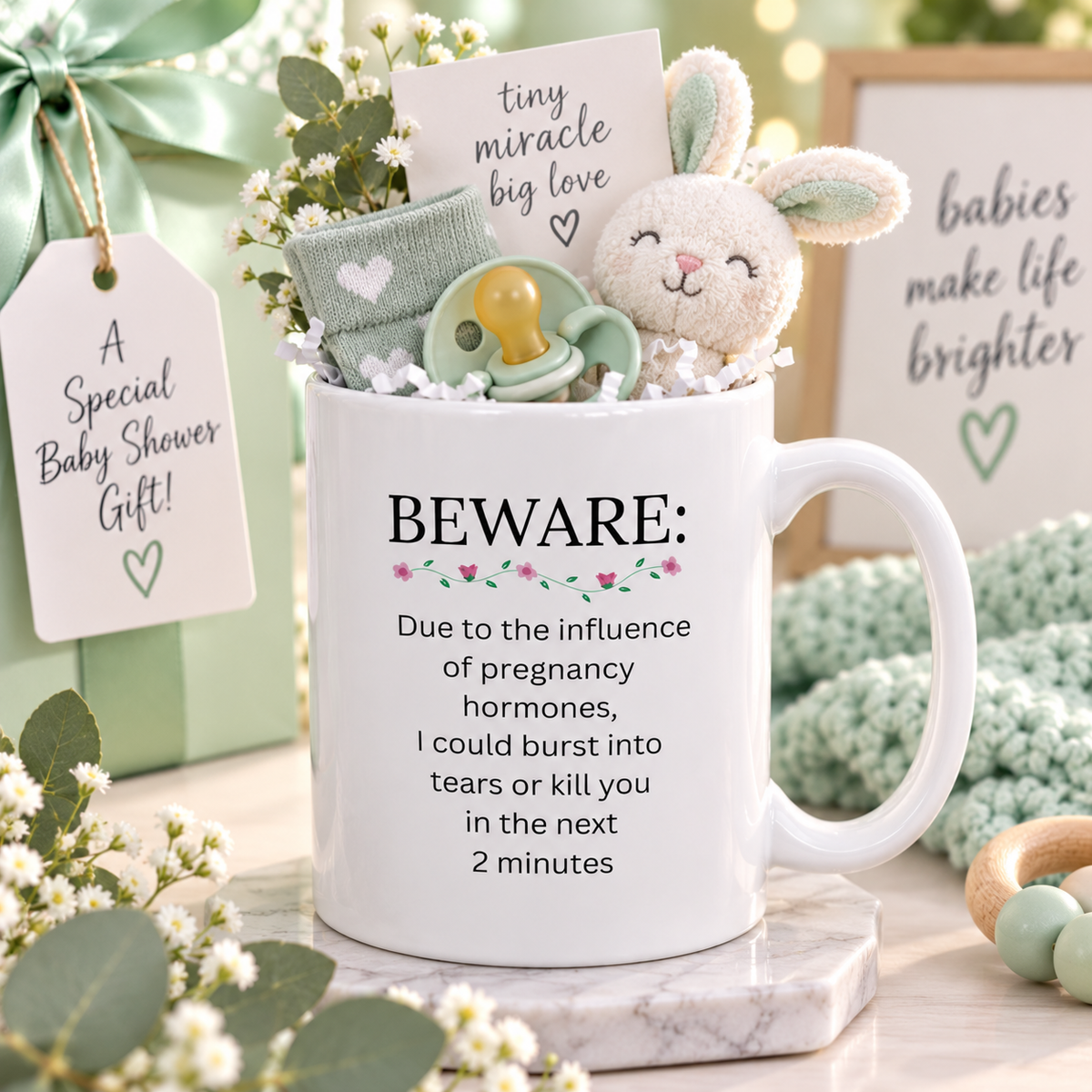 Funny Pregnancy Mug, Expecting Mom Gift, Mom to Be Coffee Cup, Baby Shower Gift, Pregnant Woman Humor – Beware Due To The Influence Of Pregnancy Hormones