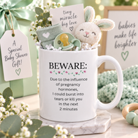 Funny Pregnancy Mug, Expecting Mom Gift, Mom to Be Coffee Cup, Baby Shower Gift, Pregnant Woman Humor – Beware Due To The Influence Of Pregnancy Hormones