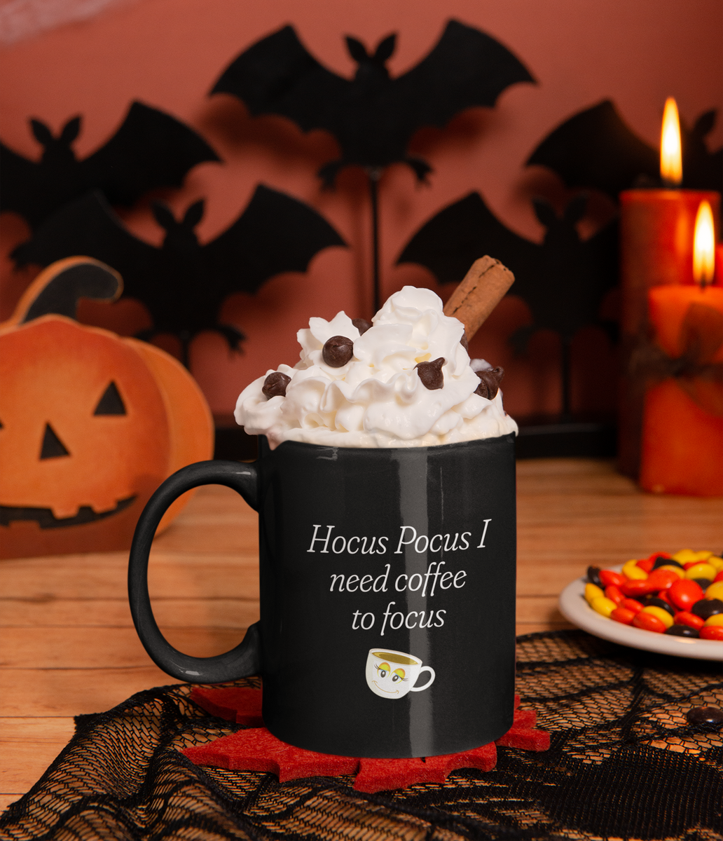 Funny Halloween Mug, Halloween Coffee Mug, Witchy Coffee Lover Gift, Hocus Pocus Mug, Spooky Season Gift - Hocus Pocus I Need Coffee To Focus