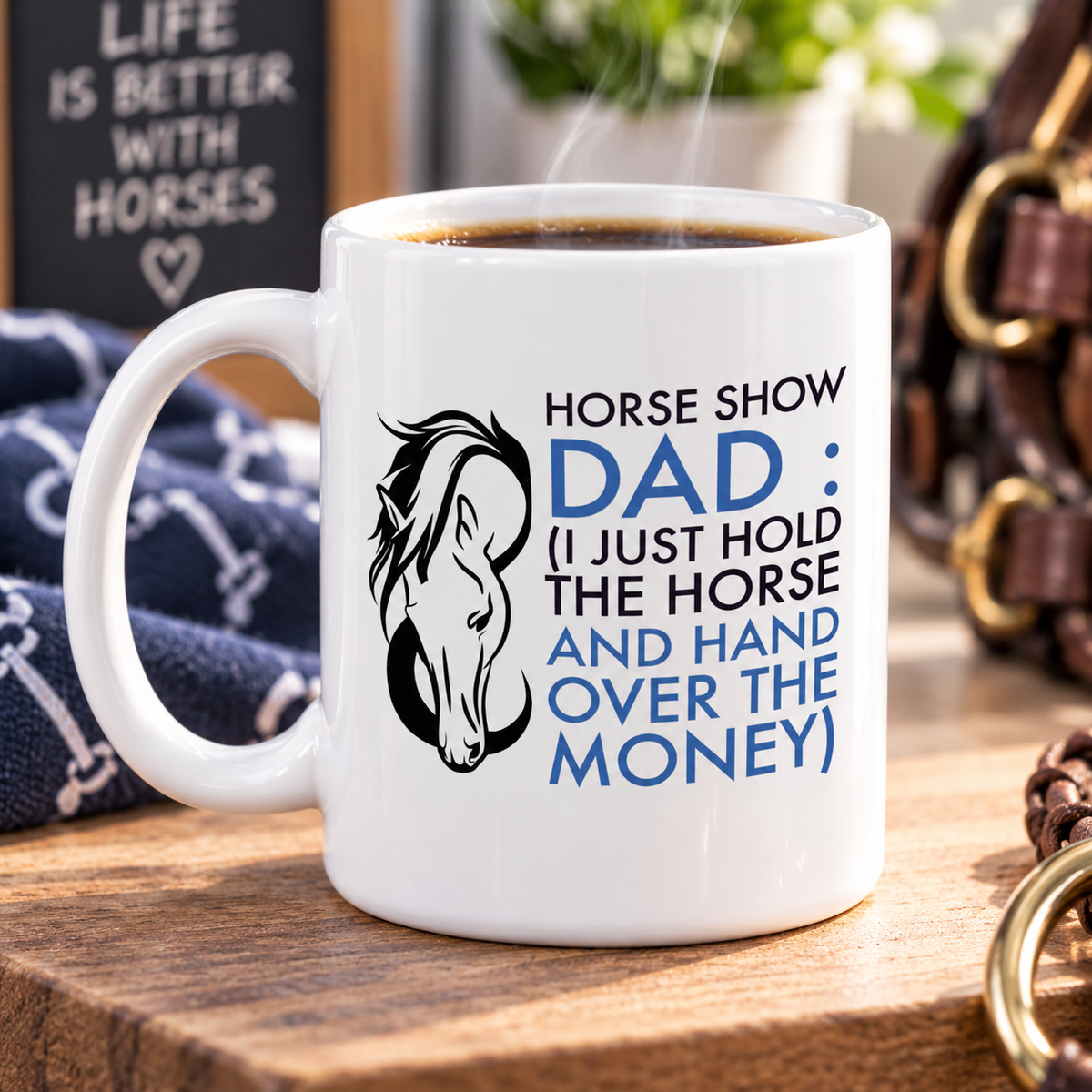 Horse Show Dad Mug, Funny Horse Dad Gift, Equestrian Dad Gift, Horse Lover Coffee Mug – "Horse Show Dad"