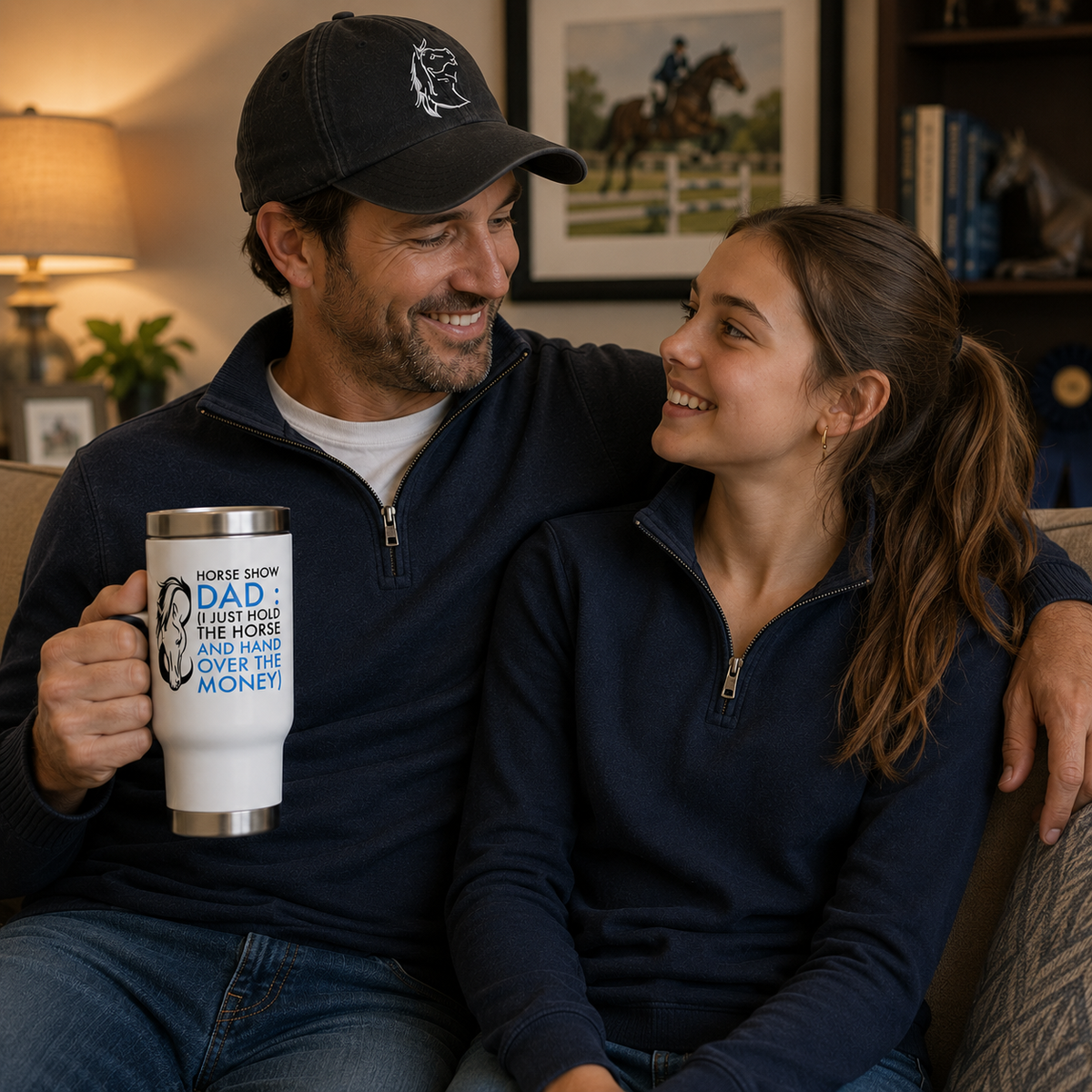 Funny Horse Show Dad Travel Mug – Horse Dad Gift for Horse Lovers – "Horse Show Dad" Tumbler