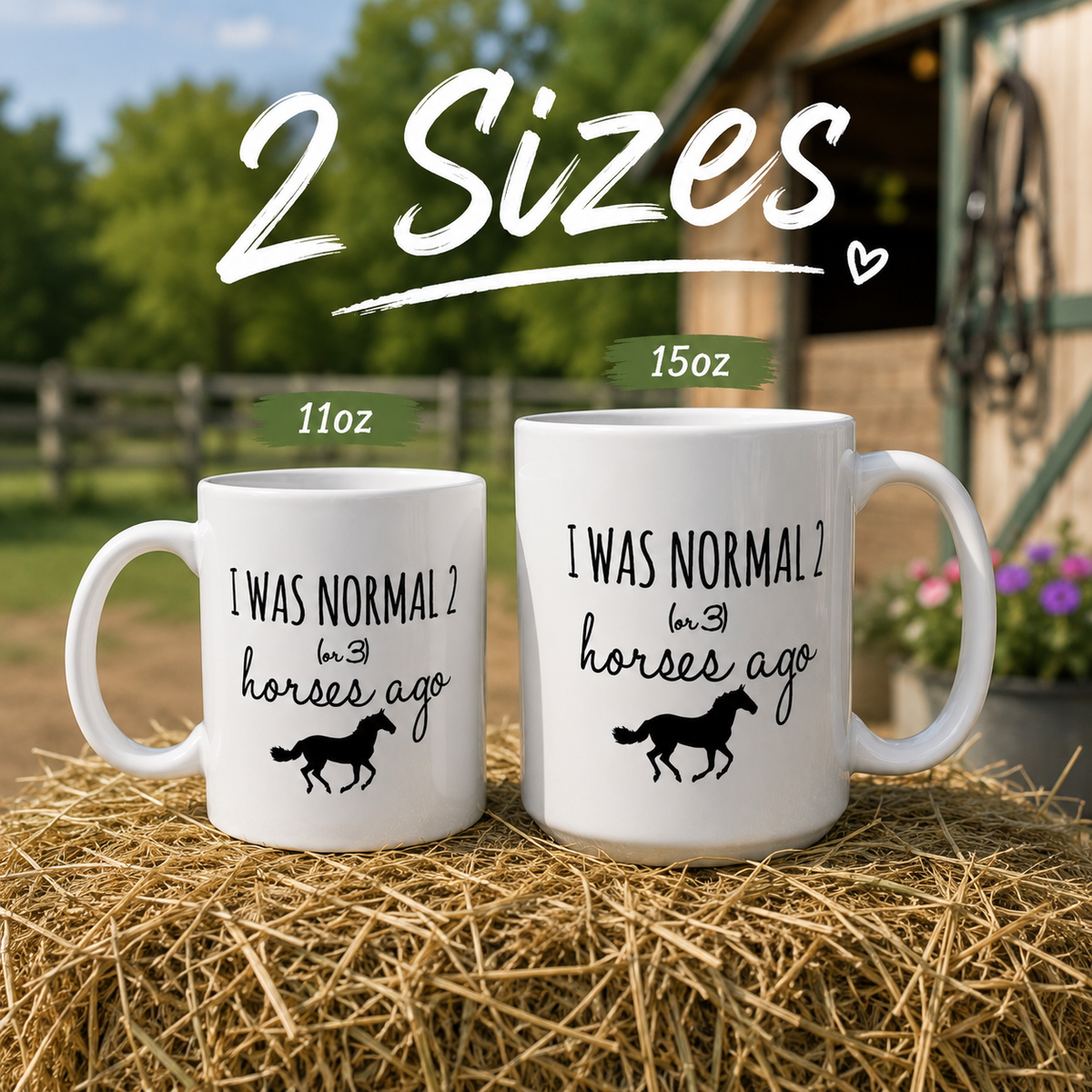 Funny Horse Mug for Horse Lovers – I Was Normal 2 (or 3) Horses Ago – Horse Girl Gift, Equestrian Gift, Cowgirl Coffee Cup, Horse Mom Gift