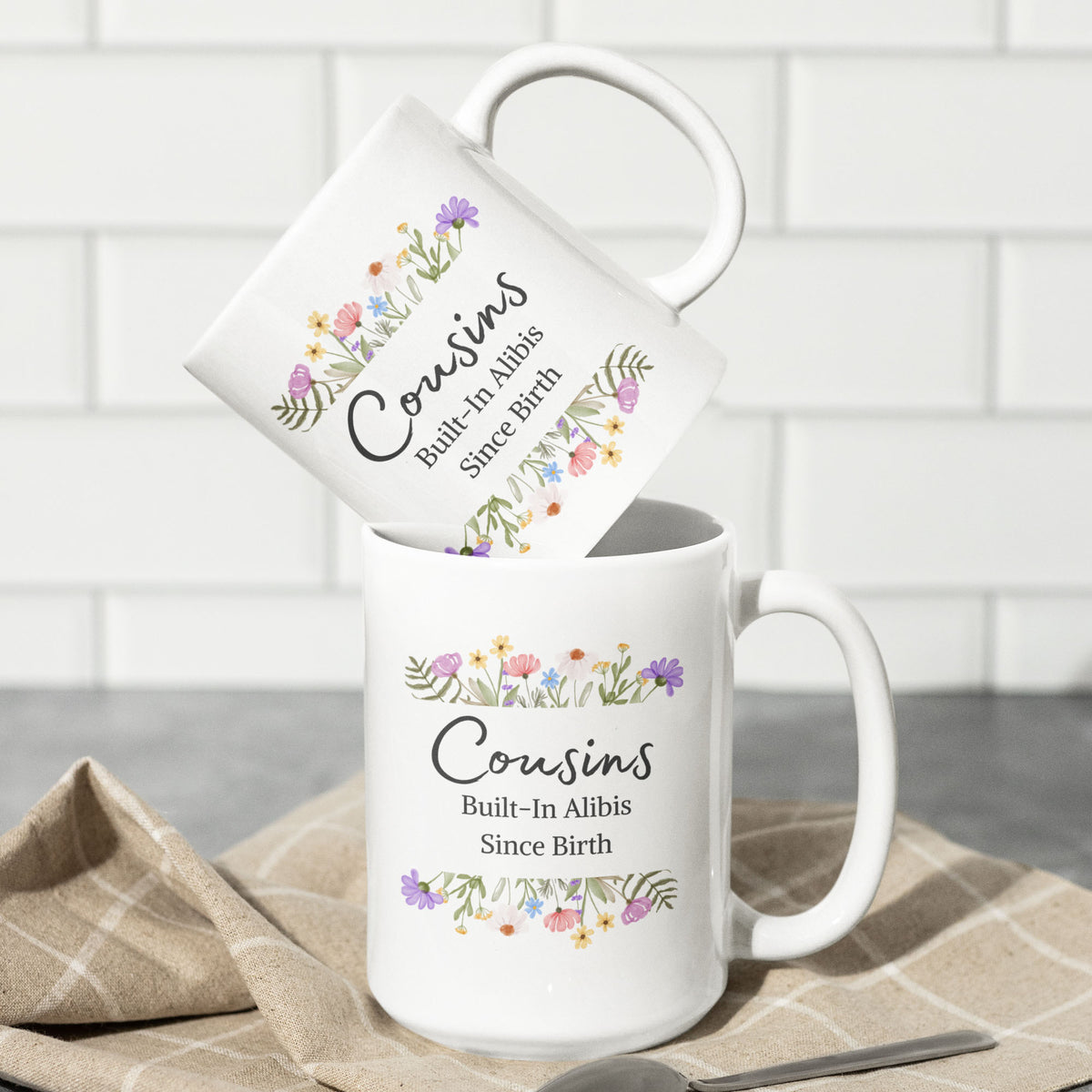 Funny Cousin Gift, Cousin Mug, Gift for Cousin, Cousin Birthday Gift, Funny Family Coffee Mug - Cousins, Built-In Alibis Since Birth