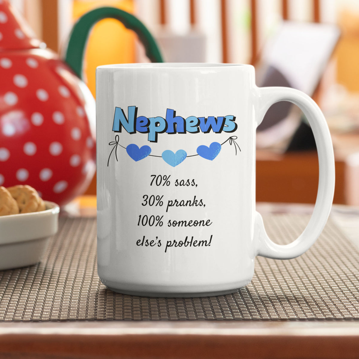 Funny Nephew Gift, Nephew Mug, Gift for Nephew, Nephew Birthday Gift, Funny Family Coffee Mug - Nephews 70% Sass