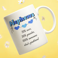 Funny Nephew Gift, Nephew Mug, Gift for Nephew, Nephew Birthday Gift, Funny Family Coffee Mug - Nephews 70% Sass